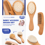 طقم فرشاة ومشط خشبي للأطفال – Only Baby