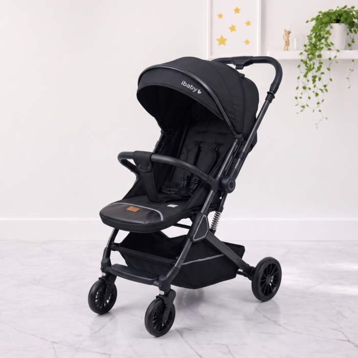 ⁦عربة الأطفال الفاخرة iBaby T7 – يد باتجاهين، نظام جر السفر (Trolley)، وراحة متكاملة⁩ - الصورة ⁦2⁩