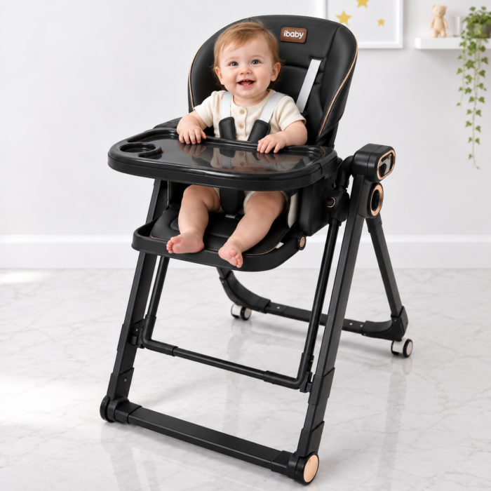 ⁦كرسي طعام أطفال iBaby GHL4 مع هزاز كهربائي ومستويات ارتفاع⁩ - الصورة ⁦3⁩