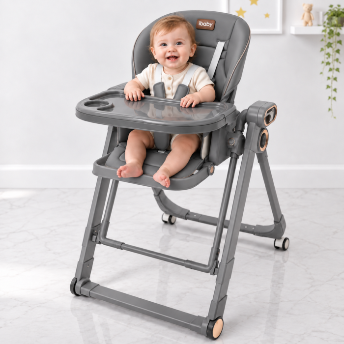 ⁦كرسي طعام أطفال iBaby GHL4 مع هزاز كهربائي ومستويات ارتفاع⁩ - الصورة ⁦2⁩